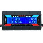 RGBZONE 200Amp LCD Solar Wind Power Analyzer, RC Watt Meter High Precision G.T. Power, DC Volt Meter Solar Watt Meter for RC, Battery, Solar, Wind Power, 2 Year Warranty