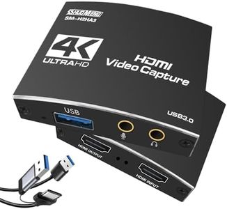 Capture Card for Streaming, USB 3.0 Capture Card with 4K HDMI Loop-Out, 1080P 60FPS Audio Video Capture Card for Recording/Streaming, Compatible with Nintendo Switch/Xbox/PS5/OBS/Camera/PC/Laptop