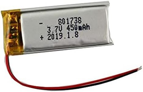 YUNIQUE GREEN-CLEAN-POWER - Batería Lipo Recargable 801738 3.7V, 450mAh | Compatible con Helicóptero, Drones Mini, Juguetes RC | Protección PCM, Sin Efecto Memoria | para MP3, MP4, GPS, LED