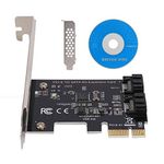 PCI-E SATA Card, 2 Port PCI Express to SATA 3.0 6Gbps SATA Controller Expansion Card with Bracket, Support for Linux/Windows (R) XP / server2003 / Vista / 7/8 (32 / 64bit)