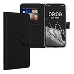 kwmobile Case Compatible with Samsung Galaxy A15 5G - Wallet Case PU Leather Phone Cover with Card Holder Slots - Black