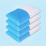 The Sleep Company SmartGRID Hybrid Pillow | Neck & Shoulder Support Sleeping Pillow | Ideal for Stomach and Back Sleepers | 26 x 16 Inches | 4" Height | White | Pack of 4