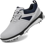 ULTIANT Men's Golf Shoes Fixed Nailless Sole Waterproof Lightweight No-Slip Walking Shoes Size7.5-13(Grey,47)