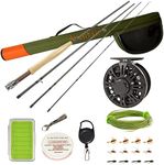 Shark Shooter Fly Fishing Rod and Reel Combo Starter Kit 3/4/5/6 Weight,Packed by Hard Cordura Fly Rod Case (Metallic Gunsmoke, 9'0'' LW5/6 4SEC)