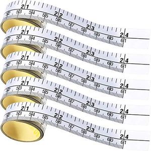 5 Pieces Self-Adhesive Measuring Tape Workbench Ruler Adhesive Backed Double Scale Stick Tape Measure for Work Woodworking, Saw, Drafting Table (24 Inch)