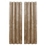 Hafaa Beige Blackout Curtains for Bedroom – 66” wide x 90” drop Thermal Insulated Crushed Velvet Curtains for Living Room – Eyelet Room Darkening Curtains with 2 Tie Backs (168cm x 228cm)