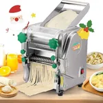 Newhai Commercial Electric Pasta Maker 2-in-1 Automatic Noodle Machine Thickness Adjustable 2mm 6mm Noodle Heavy Duty Dough Roller Pressing Machine, 750W