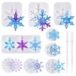 Actvty Snowflake Resin Molds Silicone, 9 Pieces Snowflake Resin Casting Molds, Christmas Ornament Resin Molds DIY Resin Crafts Jewelry Pendant Xmas Gift Winter Home Decoration