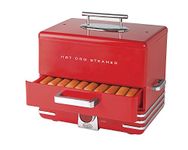 Nostalgia Extra Large Retro Classic Style Steamer Warmer, 20 Hot Dog and 6 Bun Capacity, Steam Bratwursts, Sausages, Vegetables, Fish, Dumplings, Original Red