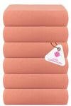 Casa Copenhagen - Egyptian Cotton Waffle 6 Pcs Face Towel (30 X 30 cm) Colour : Malibu Peach