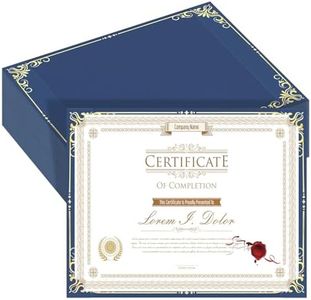 HAUTOCO 50 Packs Single Sided Certificate Holders, Award Certificate Covers with Gold Foil Border Navy Blue Diploma Holders for Letter Size 8.5 x 11 Cardstock, Graduation, Documents