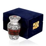 hlc Lovely Small Keepsake Urn Qnty 1 - Keepsake Urn for Human Ashes with 1 Velvet Box Bag-Mini Keepsake Urn -Red Brass Mini Memorial Affordable Keepsake Urn (3 cu.in)