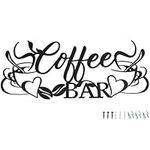 Giyiprpi Coffee Bar Sign Black Metal Wall Decor, Coffee Cup Word Wall Art Decorations, Cafe Themed Hanging Wall Sculpture for Kitchen Coffee Shop Restaurant Home (A)