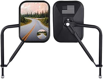 MKING Door Off Mirrors Jeep Wrangler Mirror Safe Doors Off Driving for Jeep Wrangler CJ YJ TJ JK JL & Unlimited, Anti-Shake Quicker Install with Blind Spot Mirror Wide Angle, 2 Pack