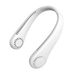 3000mAh Portable Neck Fans Rechargeable, 3 Speed Hanging Bladeless Fan, Soft Neckband, 360° Airflow Cooling, Mini Fan for Outdoor Travel Office Sport (White)