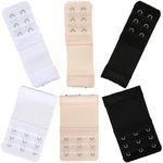 SUMLIVING Bra Strap Extenders, Women Elastic Extensions Bra Extender Set 3 Rows x 3 Hooks, 3 Rows x 2 Hooks,Skin,White,Black (2 Hook & 3Hook,6PCS Multicolor)