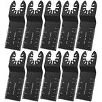 Nuyikaso 10 Pcs 35mm Multi Tool Blades Wood Oscillating Saw Blades Multitool Accessories Kit Universal Cutter Quick Release Compatible with Fein Multimaster Makita DeWalt Bosch Dremel