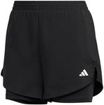 adidas Women's Made for Training Two-in-One Shorts, Black/White, Small