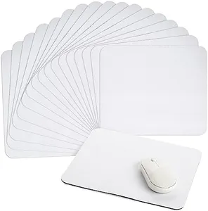 Bright Creations 18 Pack Sublimation Mouse Pad Blanks, White Rectangular Mousepad for Heat Transfer, Press Printing Crafts, Photos, 24.4x20 cm (Non-Slip Rubber Base)