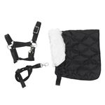 Panduro Hobby Horse Halter Set, Wool Blanket + Nylon Halter for Horses with Metal Buckles + Lead for Hobby Horse Accessories - Black