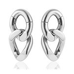 DOEARKO 2PCS Ear Gauges Chain Link Ear Hangers Weights for Stretched Ear Plugs Body Piercing Tunnels 316L Stainless Steel Hypoallergenic Body Jewelry, 2G(6mm), Stainless Steel, stainless steel