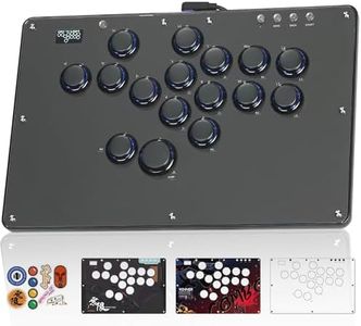 Sehawei Haute42 Arcade Stick U16 All-Button Gamerfinger with Custom RGB & Turbo Functions,Arcade Controller Street Fight for PC/Ps3/Ps4/Switch/Steam Game Keyboard-Supports Hot Swap & SOCD