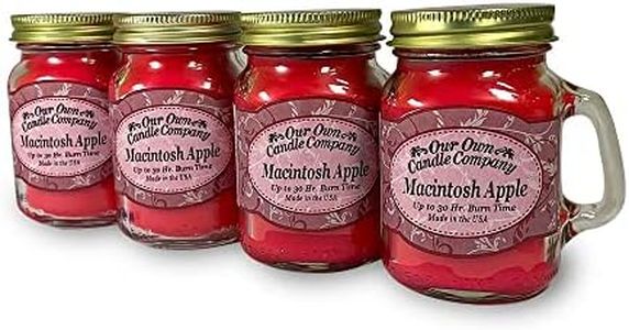 Our Own Candle Company Macintosh Apple Scented Mini Mason Jar Candle by, 3.5 Ounce (4 Pack)