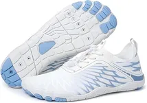 Hike Footwear HF Barefoot Shoes,Breathable Wide Toe Box Shoe Men Women, Non - Slip, Minimalist Athletic Footwear, Walking and Daily Wear White/Blue