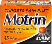 Motrin Super Strength Tablets, Pain Reliever for Menstrual Pain, Headaches, Back Pain, Ibuprofen 400mg, 45 Tablets