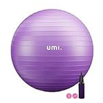 Amazon Brand - Umi - Exercise Fitness Ball Yoga Swiss Ball with Hand Pump for Home and Gym 55cm (Purple)