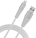 JOBY USB Lightning Cable, Charging and Sync Cable, 1.2 m Length, Silver, Compatible with iPhone, iPad and iPod, MFi Certified, USB-A to Lightning Cable