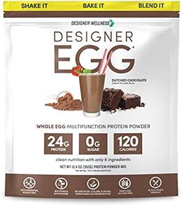 Designer Wellness, Designer Egg, Natural Egg Yolk & Egg White Protein Powder, Keto and Paleo Friendly, Low Calorie, Less Fat and Cholesterol, Dutch Chocolate, 12.4 Ounce