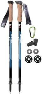 Fizan Compact 3 Trekking Poles – 5.6 oz Ultralight, Backpacking, Thru Hiking Poles, Adjustable, Collapsible, Customized Fit, Cork Grips, Aluminum Walking Sticks (Compact 3 / Cork/Blue)