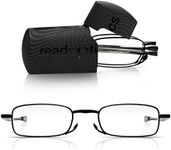 Read Optics Black Folding Reading Glasses 1.5, Fold Up Frames, Compact & Pocket Sized in Black Case, Non Prescription Readers