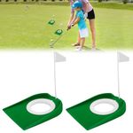 2 Pack Golf Putting Cup with Flag, Golf Putting Practice Training Aids, Golf Training Putters Hole for Men Women Indoor Outdoor Home Office Yard Lawn