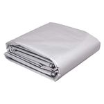 AmazonCommercial Multi Purpose Waterproof Poly Tarp Cover, 12 X 25 FT, 16MIL Thick, Silver/Black, 1-Pack