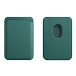 Captese Faux Leather Unisex Mag-Safe Wallet Pouch, Magnetic Credit/Debit Card Holder with RFID Blocking for iPhone 14/13 / 12 Series (Leaf Green)