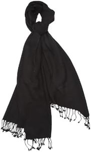 Cashmere Boutique: 100% Pure Cashmere Shawl (Color: Black, Size: 36" x 80")