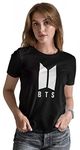 MATROO BTS tshirt for women and Girls (Small, Black)