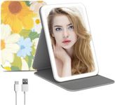 FUNTOUCH Rechargeable Travel Lighted Makeup Mirror with PU Leather Cover