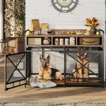 Fulhope Dog Crate Furniture,Wooden Dog Crate End Table,48 Inch Dog Kennel with Drawers,Heavy Duty Dog Crate,Decorative Pet Crate Dog Cage for Indoor 48.2" L x 27.6" W x 35.7" H (Rustic Brown)