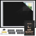 ECUCM Blackout Curtains, 138" x 57" Portable Travel Window Coverings Blackout Shades, 100% Room Darkening Black Shades for Baby Nursery Kids Bedroom Temporary Blinds