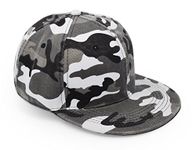 UltraKey Baseball Cap, Army Military Camo Cap Baseball Casquette Camouflage Hats For Hunting Fishing Outdoor Activities Grey-Flat Brim