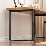 DR.IRON Metal Desk Legs 28”H x 24”W Heavy Duty Square Metal Table Legs, DIY Metal Legs for Table, Industrial Black Table Legs for Dining Table, Computer Desk, Set of 2(Only Legs without Board)