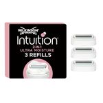 Wilkinson Sword Intuition 2-in-1 Ultra Moisture Women’s Razor Blades, Hair Removal, Touch of Shea Butter, Shavers for Routine Grooming, 3 Refill Pack