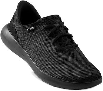 Kizik Slip On Sneakers: Madrid - Comfortable All-Day Wear, Hands Free Convenience, Breathable Knit Top, Mens & Womens Walking Shoes with Arch Support - Regular Width, Black/Black, 10 Women/8.5 Men