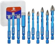 Diamond Drill Bit - BRSCHNITT 10pcs Masonry Drill Bits Set for Porcelain Tile Ceramic Stone Granite Marble,Hex Shank Diamond Hole Saw Drill Bit