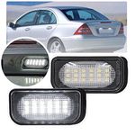 NSLUMO 2pcs Canbus LED License Number Plate Lamps Assembly Replacement For M-Ben C-class W203 W209 CLK Rear Tag Led License Plate Lights Kit