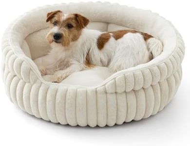 Bedsure ComfyFleece™ Washable Cute Small Medium Dog Bed,Round Pet Bed,26in