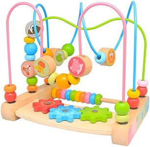 Bead Maze for Babies 6-12 Months,Wooden Educational Abacus Beads Circle Toddler Toys - Colorful Roller Coaster Activity Game,Great Gift for Babies Toddlers Girls and Boys